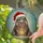 Glowing Baby Hippopotamus Santa Hat Stained Glass - Christmas Holiday Present Animal Art Stained Glass Suncatcher - 2