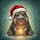 Glowing Baby Hippopotamus Santa Hat Stained Glass - Christmas Holiday Present Animal Art Stained Glass Suncatcher - 5