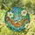 Green Tree Frogs Hammock Butterflies Stained Glass Blossoms - Tiffany Water Mosaic Wildlife Art Stained Glass Suncatcher - 1
