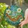 Green Tree Frogs Hammock Butterflies Stained Glass Blossoms - Tiffany Water Mosaic Wildlife Art Stained Glass Suncatcher - 2