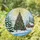 Christmas Tree Ornaments Penguin Snow Cabin Winter Landscape Sun Rays - Festive Holiday Stained Glass Suncatcher - 1