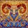 Intricate Ram Head Tiffany Stained Glass Mosaic with Coiled Horns & Floral Patterns Art Stained Glass Suncatcher - 5
