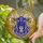 Intricate Ram Head Stained Glass Mosaic Tiffany Art - Curled Horns Blue Purple Gold Stained Glass Suncatcher - 2