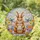 Brown Bunny Easter Eggs Spring Flowers Birds Tiffany Glass Jewel Tones - Spring Gift Stained Glass Suncatcher - 1