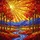 Rising Sun Mountain Autumn Trees Pathway Shrubs - Glowing Stained Glass Window Art Stained Glass Suncatcher - 5