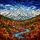 Majestic Snow-Capped Mountains River Valley Autumn Forest Stained Glass Nature Art Stained Glass Suncatcher - 5
