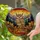 Majestic Wide-Eyed Owl Glowing Tiffany Stained Glass Autumn Mountain Pine Jewel Tones Stained Glass Suncatcher - 2