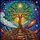 Stained Glass Tree of Life Sun Books Cosmic Nebula - Intricate Tiffany Style Art Stained Glass Suncatcher - 5