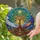 Stained Glass Tree of Life Sun Books Cosmic Nebula - Intricate Tiffany Style Art Stained Glass Suncatcher - 2