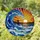 Person in Ocean Wave Sunset Stained Glass Art - Intricate Mosaic Jewel Tones Decor Stained Glass Suncatcher - 1