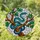 Vibrant Blue-Green Snake Stained Glass Art with Gnarled Tree Branch & Iridescent Mosaic Stained Glass Suncatcher - 1