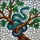 Vibrant Blue-Green Snake Stained Glass Art with Gnarled Tree Branch & Iridescent Mosaic Stained Glass Suncatcher - 5