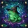 Green Frog Witch Hat Stained Glass Celestial Night Sky Mosaic Stars Purple Swirls Decor Stained Glass Suncatcher - 5