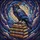 Iridescent Raven & Spellbooks on Ancient Tomes - Cosmic Tiffany Stained Glass Stained Glass Suncatcher - 5