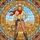 Blonde Cowgirl Western Stained Glass Art - Tiffany Style Desert Mosaic Pistol Lasso Stained Glass Suncatcher - 5