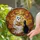 Stained Glass Ghost Reading Book Black Cat Autumn Wildflowers Crescent Moon Stained Glass Suncatcher - 2