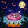 Skeletal Figure Pink Pool Stained Glass Tiffany Art - Starry Night Pumpkins Bats Moon Stained Glass Suncatcher - 5