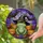 Green Frog Witch Hat Jack-o'-Lantern Bats Autumn Leaves - Halloween Spooky Decor Stained Glass Suncatcher - 2