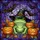 Green Frog Witch Hat Jack-o'-Lantern Bats Autumn Leaves - Halloween Spooky Decor Stained Glass Suncatcher - 5