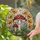Red Cap Mushroom Poppy Tiffany Stained Glass Magic Forest Mossy Rock Art Jewel Tones Stained Glass Suncatcher - 2