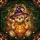 Teddy Bear Witch Hat Jack-o'-Lantern Autumn Foliage Intricate Mosaic Halloween Art Stained Glass Suncatcher - 5