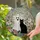 Classic Friendly White Ghost Black Cat Blush Floral Garden Tiffany Style Mosaic Stained Glass Stained Glass Suncatcher - 2