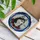 Siberian Husky YUKON Dog, Black & White Fur, Red Flowers, Glowing Amber Eyes Stained Glass Stained Glass Suncatcher - 3