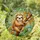 Cute Smiling Sloth Tiffany Glass Style Jungle Foliage - Dappled Sunlight Tropical Mosaic Stained Glass Suncatcher - 1