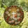 Christian Cross Daisy Flower Stained Glass Sunburst Mosaic Art - Glowing Jewel Tones Stained Glass Suncatcher - 1