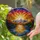 Stained Glass Sunset Lake Mountain Forest Autumn Trees Dynamic Sky Reflecting Water Stained Glass Suncatcher - 2