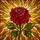 Deep Red Rose Stained Glass - Tiffany Style Mosaic Light with Radiant Amber Golden Glow Stained Glass Suncatcher - 5