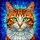 Orange White Cat Face Tiffany Style Stained Glass, Green Eyes, Blue Teal Mosaic Art Stained Glass Suncatcher - 5