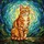Elegant Orange Tabby Cat Stained Glass Tiffany Style Colorful Intricate Mosaic Art Stained Glass Suncatcher - 5