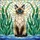 Regal Siamese Cat Tiffany Style Stained Glass - Aquatic Foliage Mosaic Sky Water Stained Glass Suncatcher - 5