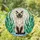 Regal Siamese Cat Tiffany Style Stained Glass - Aquatic Foliage Mosaic Sky Water Stained Glass Suncatcher - 1