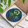 Majestic Fierce Green Dragon Castle Tower Night Sky - Moonlit Tiffany Style Art Stained Glass Suncatcher - 3