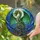 Majestic Fierce Green Dragon Castle Tower Night Sky - Moonlit Tiffany Style Art Stained Glass Suncatcher - 2