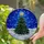 Christmas Pine Tree Stained Glass Art - Decorated Lights, Snow, Winter Night Sky Mosaic Stained Glass Suncatcher - 2