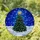 Christmas Pine Tree Stained Glass Art - Decorated Lights, Snow, Winter Night Sky Mosaic Stained Glass Suncatcher - 1