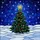 Christmas Pine Tree Stained Glass Art - Decorated Lights, Snow, Winter Night Sky Mosaic Stained Glass Suncatcher - 5