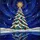 Stained Glass Christmas Tree Star Topped Glowing Ornaments - Snowy Midnight Sky Gift Stained Glass Suncatcher - 5