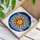 Serene Sun Face Tiffany Stained Glass Fiery Rays Fluffy Cloud Mosaic Sky Intricate Jewel Tone Stained Glass Suncatcher - 3