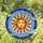 Serene Sun Face Tiffany Stained Glass Fiery Rays Fluffy Cloud Mosaic Sky Intricate Jewel Tone Stained Glass Suncatcher - 1