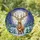 Majestic Stag Antlers Full Moon Night Sky - Winter Forest Stained Glass Wildlife Decor Stained Glass Suncatcher - 1