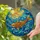 Tiffany Stained Glass Koi Fish Sun Mosaic - Swirling Water Currents Window Decor Gift Stained Glass Suncatcher - 2