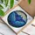 Majestic Manta Ray Stained Glass Ocean Art - Tiffany Style Underwater Mosaic Decor with Seaweed Bubbles Stained Glass Suncatcher - 3
