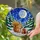 Squirrel Acorn Stained Glass Tiffany Style Winter Moon Landscape Snowflake Christmas Gift Stained Glass Suncatcher - 2
