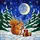 Squirrel Acorn Stained Glass Tiffany Style Winter Moon Landscape Snowflake Christmas Gift Stained Glass Suncatcher - 5