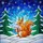 Squirrel Gift Box Snow Pine Tree Forest Starry Night - Stained Glass Winter Holiday Gift Stained Glass Suncatcher - 5