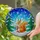 Squirrel Gift Box Snow Pine Tree Forest Starry Night - Stained Glass Winter Holiday Gift Stained Glass Suncatcher - 2